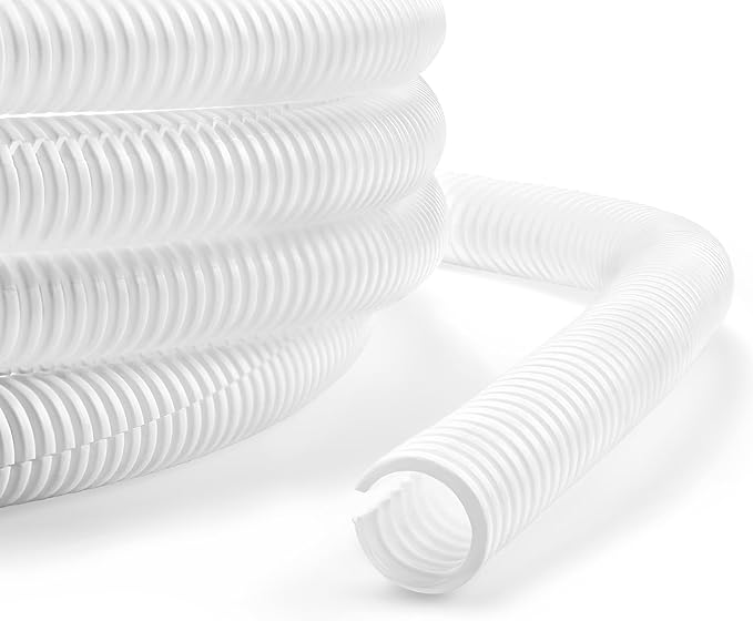 YCLYC 10ft 3/8inch Cable Management, White Wire Loom Tubing Cord Protector, Cable Sleeve Wire Wrap, Cord Wrap for Computer Cord Organizer, Office, Home, ect