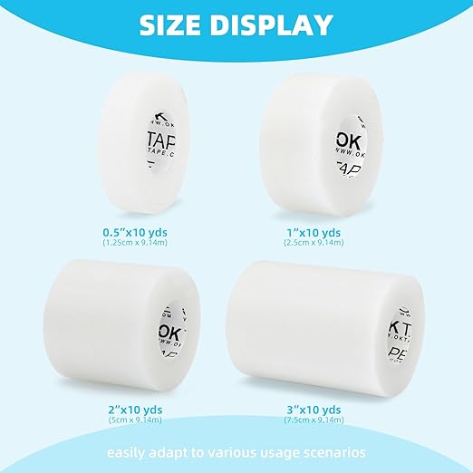 OK TAPE OKPore Transparent Medical Tape (Pack of 24) - First Aid Surgical Tape Hypoallergenic and Breathable for Wound Dressing Care, Latex Free, 0.5in x 10yds