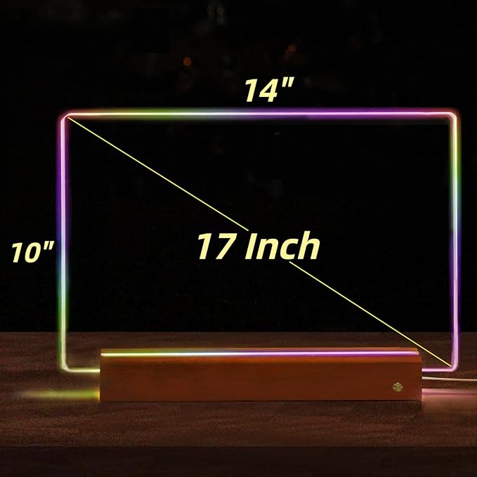 ARAGIT LED Drawing Board for Kids & Adults, Rechargeable Led Note Boards with Colors, Neon Glow Memo Light-Up Message with Stand as Night Light for Room/Store/Office/Valentine's Day/Gift
