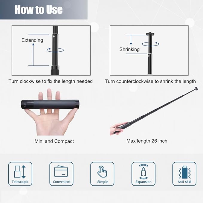 JCWINY Webcam Stand, 28 Inch Web Cam Stand for Desk, Adjustable Webcam Mount Camera Stand for Logitech Webcam C922 C930e C920S C920 C615 C960 C920x BRIO 4K NexiGo N60 and Others