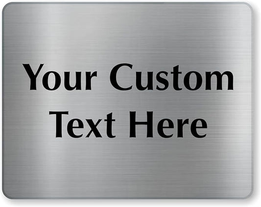 SmartSign Custom Steel Sign - 5.5" x 7", 40 mil Stainless Steel Metal, Personalized Engraved Sign for Business, Office, Door, Wall, Heavy-Duty Premium Engraved Steel Plaque, Silver and Black