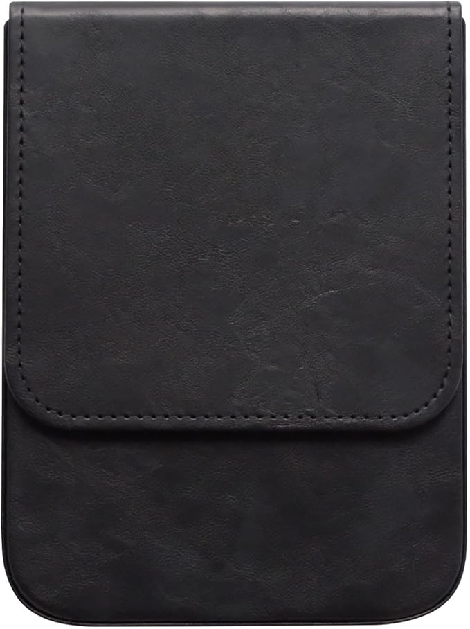 MIVLXLX Leather 6 Fountain Pen/Pencil Tray Case, Handmade, Magnetic Closure with Drawer Design, Gift Choice for Man/Woman/Office, 6 Slots（Black）