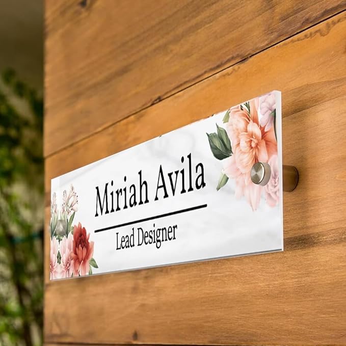 Personalized Office Door Sign, Custom Acrylic Name Plate with Title, Professional Wall Plaque for Business, Home Office, or Desk – Modern Design, Name Plate - 8x2 Executive CEO Sign, New Job Décor 2