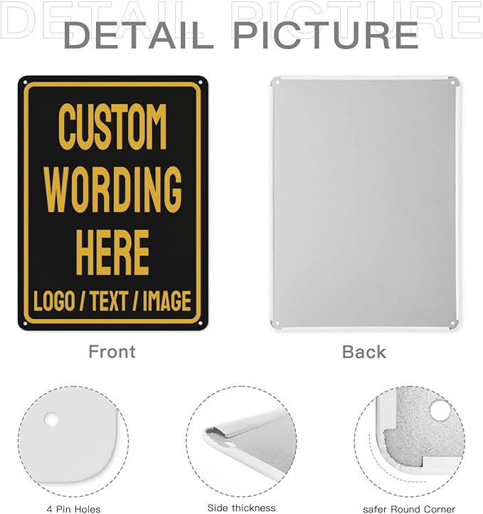 Custom Sign Bulk Personalized Metal Signs For Outdoor Indoor Business Home Store Office Yard Street Lawn Make Your Own Customized Signs With Your Logo Text Photo, 17x12inch