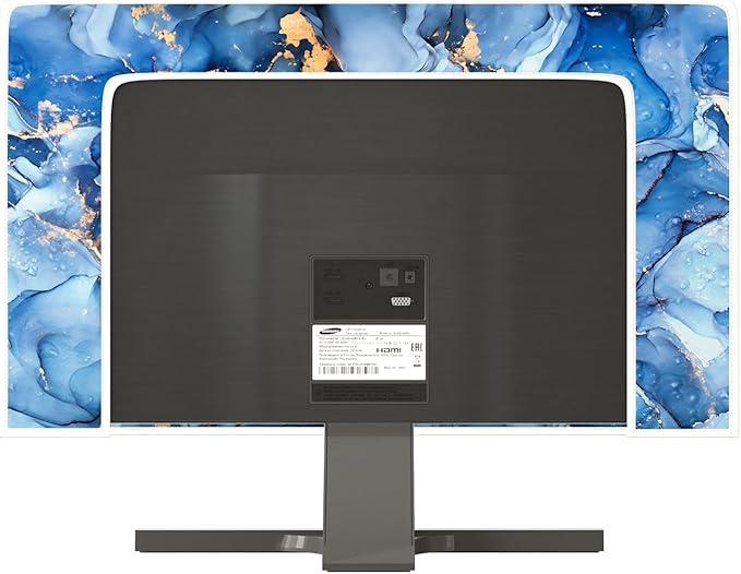 Baocicco Navy Blue Gold Marble Waterproof TV Dust Cover 65 Inch Creative Texture Grain Television Screen Cover Abstract TV Display Protectors Protective LED LCD OLED TVs Dust-Proof