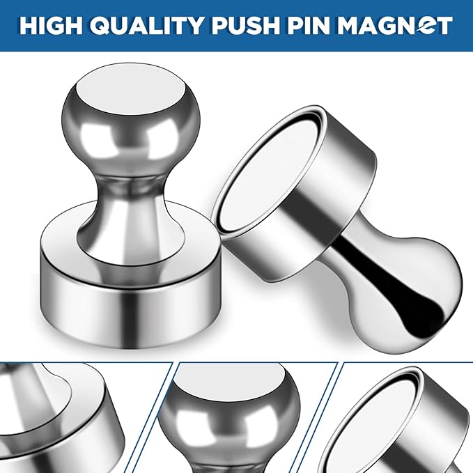 LOVIMAG Fridge Magnets 50 Pcs Refrigerator Whiteboard Small Strong Magnet Classroom Kitchen Accessories Decorative Locker Set Decor Must Haves Office Calendar Refrigerador Magnetic Cute Crafts Silver