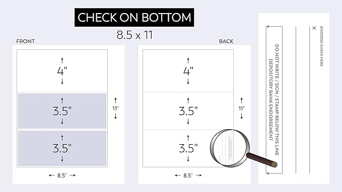 Compuchecks Check on Top Blank Check Paper - 2500 Pack, Quick-Books & Laser Printer Compatible - Security Business Checks with Voucher - 8.5" x 11" Steel Blue Pinstripe