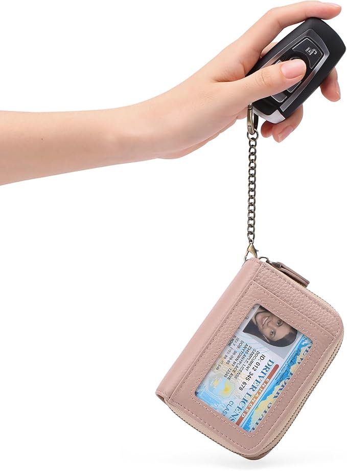 GOIACII Small Genuine Leather Wallet for Women, RFID Blocking Credit Card Holder Wallet
