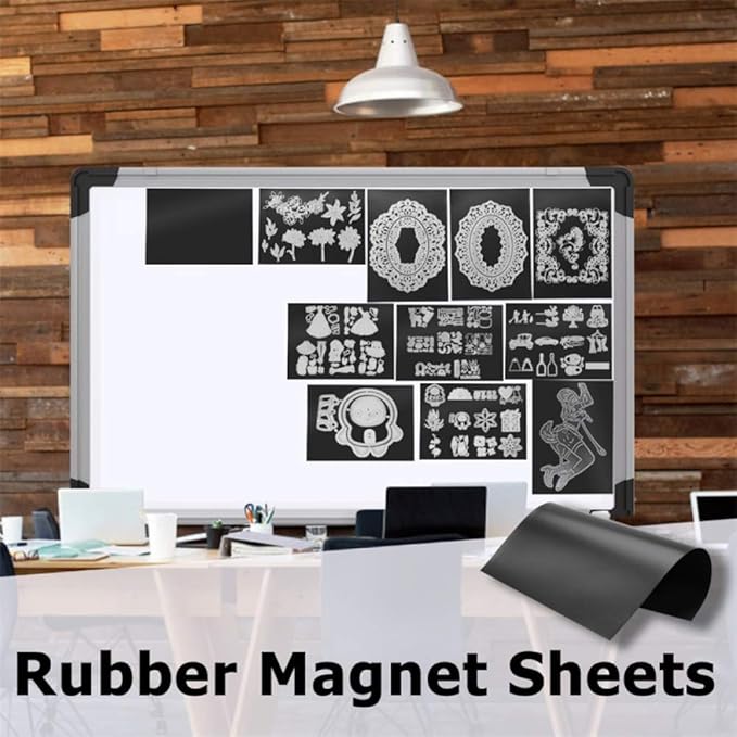 20Pcs/set Large Size Dies & Stamp Storage Bags and Soft Rubber Magnetic Sheets for Die Cuts Resealable Magic Sticker Storage Pockets Organize Envelop Pockets Magnetic Sheets for Collets Cutting Dies