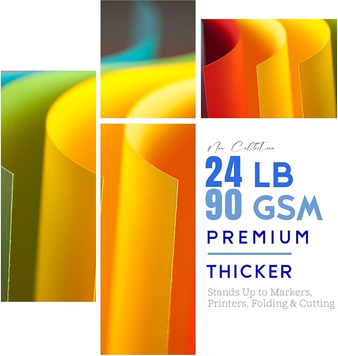 Colored Copy Paper 8.5X11 Inches,140 Sheets 20 lb/80GSM 7 Colors Rainbow Letter Size Printer Multipurpose Paper for Office School Education Daily Printing,Document Copying,Study