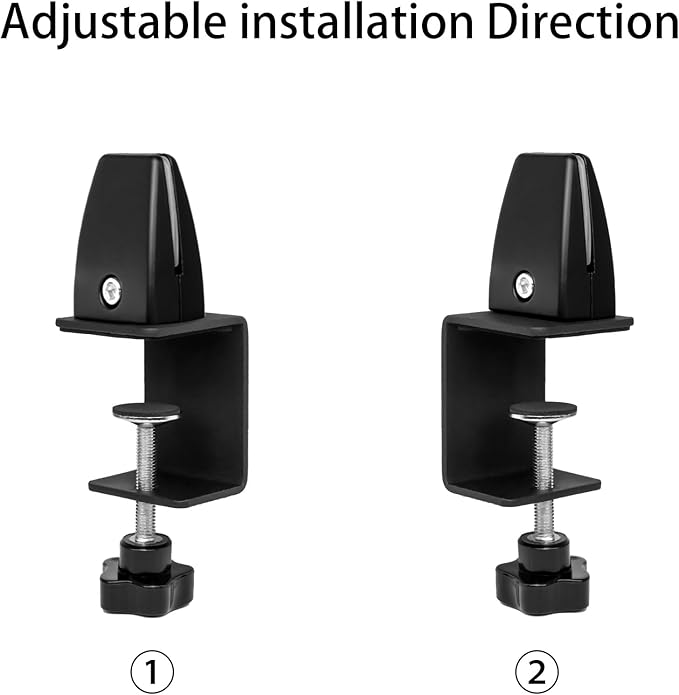 6-Pack Sneeze Guard Clamps for 1/8" to 1" Thick Panels, Adjustable Desk Partition Clips, Desk Privacy Panel Clips for Office and Home Use, Black