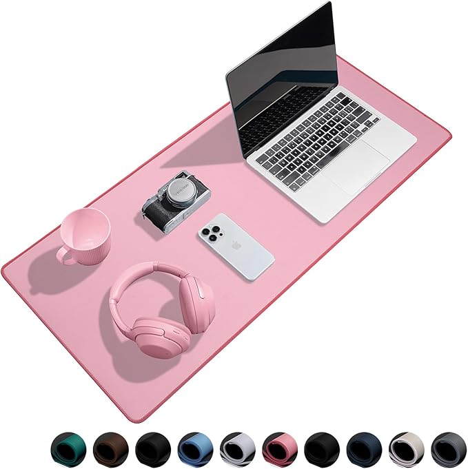 Reniteco Waterproof Large Gaming Mouse Pad with Durable Stitched Edges, Non-Slip Rubber Base, Grainy Jacquard Mouse Mat Desk Pad for Home Office Gaming, 35.4''x15.7''x0.12'', Pink