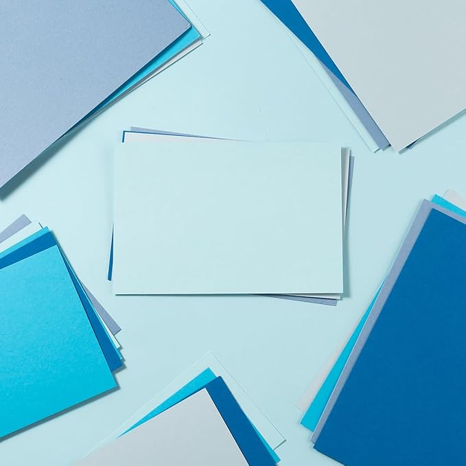 50 Sheets Colored Cardstock Paper 5 Colors, 250 GSM Heavy Card Stock for DIY Art Projects, Cards (Blue, 5x7)