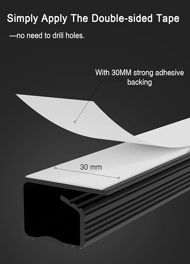 Under Desk Cable Management - Adhesive Cable Organizer for Home & Office, No-Drill Cord Management System, J Channel Cable Raceway for Desk, 6 Pack