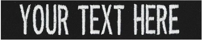 Custom Uniform Name Tapes Solid Colors. Black Fabric, 5 Inch Sew on