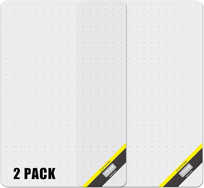 Vicwe Office Chair Mat for Carpet, 2 Pack, 32'' x 48'' Computer Desk Chair Mat for Carpeted Floors, Easy Rolling Hard Mat for Office Chair on Carpets, Anti-Slip Carpet Protector Mat Clear,Ship Flat