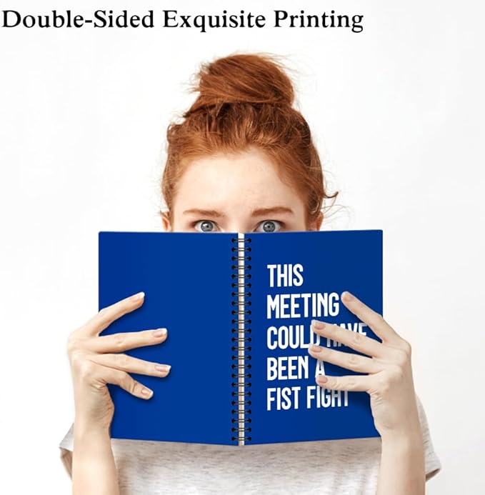 XQLZY This Meeting Could Have Been A Fist Fight Klein Blue Spiral Notebook, Funny Corporate Humor Notepad, Office Sarcastic Humor Gifts for Men Women Coworker BFF Friend, Coworker Christmas Gifts