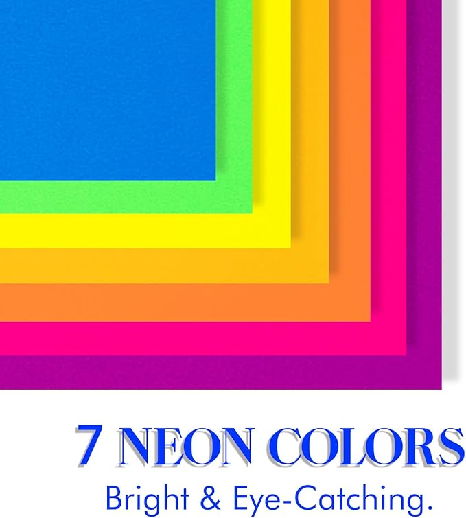 Index Cards 301-Count 3x5 Inch,178GSM Heavyweight Set of 7 Fluorescent Colors Paper Multicolor Study Cards