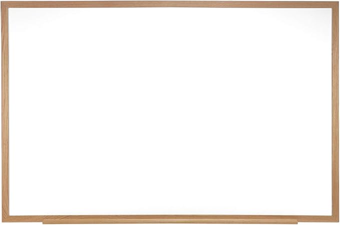 Ghent 4 x 10 Porcelain Magnetic Whiteboard, Wood Frame, 1 Marker, 1 Eraser, Made in the USA (M1W-410-4)