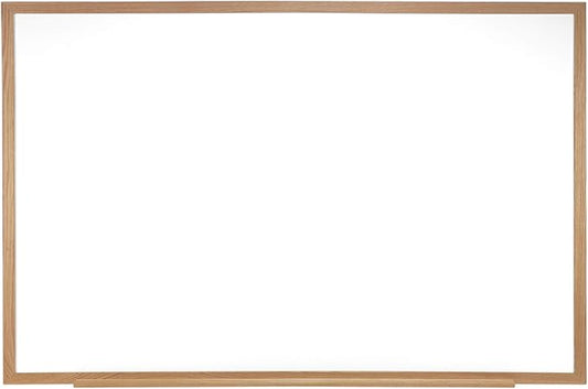 Ghent 4 x 10 Porcelain Magnetic Whiteboard, Wood Frame, 1 Marker, 1 Eraser, Made in the USA (M1W-410-4)
