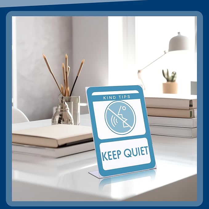 Jetec 30 Packs 8.5 x 11 Acrylic Sign Holder Clear Plastic Frames Acrylic Display Stands Vertical Slanted Back for Displaying Signs and Menus