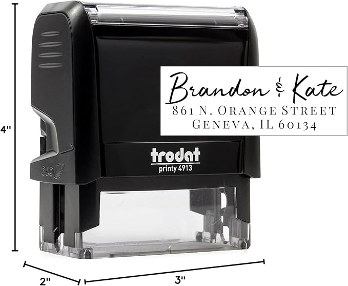 Self Inking Modern Address Stamps | Custom Return Address Stamper (Brandon, Medium)