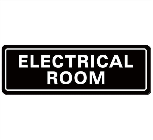 Electrical Room Sign - Premium Durable Acrylic Material, Super Strong Self-adhesive, Quick Installation, Suitable for Your Home and Business (9 × 3 Inches, Black)