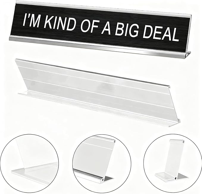 I'm Kind of A Big Deal Desk Signs for Office, Novelty Nameplate Office Decor Black Desk Plaque for Women Men Coworker Gift Home Supply Accessories 10 x 2"