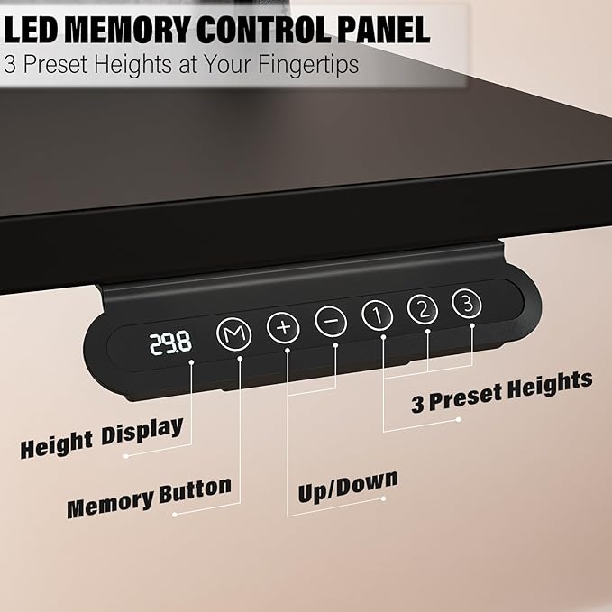 Kingant 40 x 24 Inch Electric Standing Desk with 4 Drawers, Height Adjustable Sit to Stand Computer Desk with Storage Shelf and C-Clamp Mount Compatibility for Home Office, Black