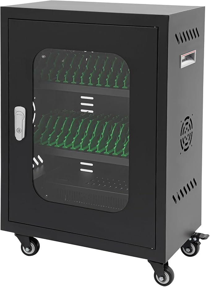 Rechargeable Mobile Phone Charging Cabinet,30 Slots Cell Phones Charging Station Portable Cellphone Charging Cart with Combination Lock, for Students and Employees, Tourists (30Slots)