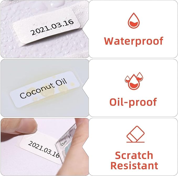 Risio Thermal Labels 2"x1.18"(50x30mm),220 Labels/Roll(5 Rolls),Waterproof, Oil-Resistant, Scratch-Resistant Thermal Label Paper,for Barcode/Address/Mailing/Logo/Business/Home
