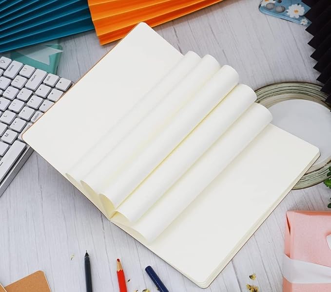 24 Pack Kraft Notebook Journals for Travelers, Students and Office, Writing Diary Subject Notebooks Planner with Thick Paper, 60 Pages, 30 Sheets, 8.3x5.5 inch, A5 Size, Travel Journal Set.(Blank)