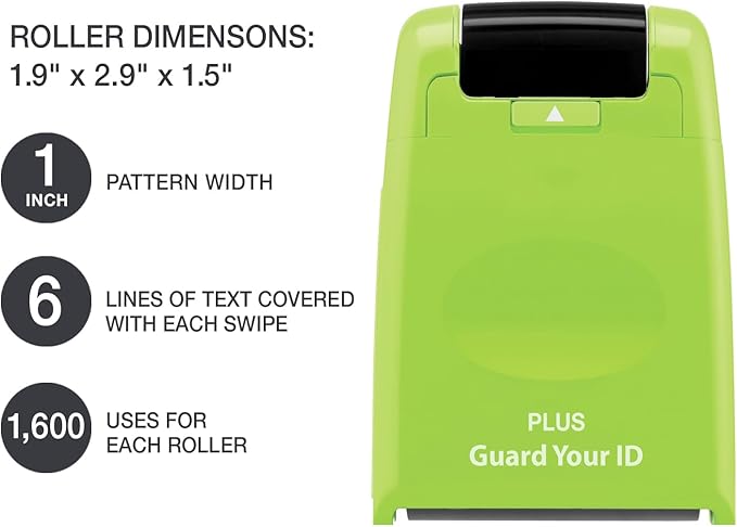 Guard Your ID Identity Protection Stamp Roller, Green