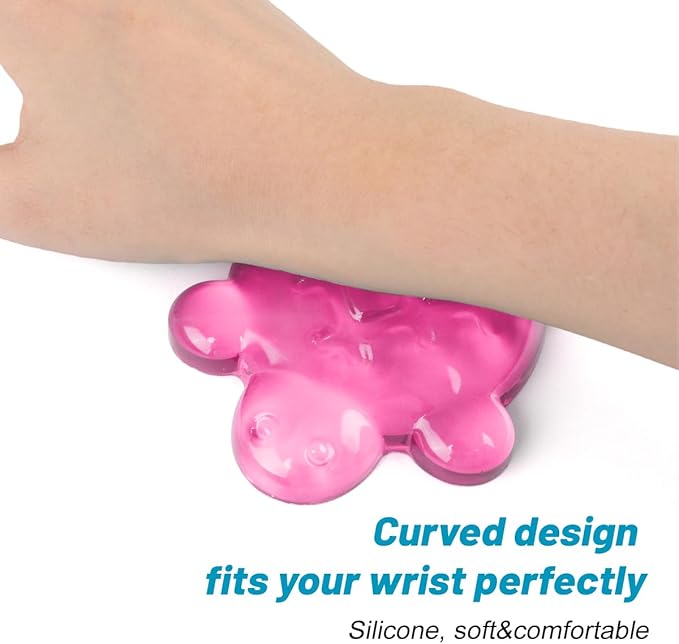 Lucocia Silicone Gel Mouse Wrist Rest,Cute Turtle Shape Ergonomic Elbow Mouse Rest Wrist Pad,Comfort Support for Typing and Gaming-Pink