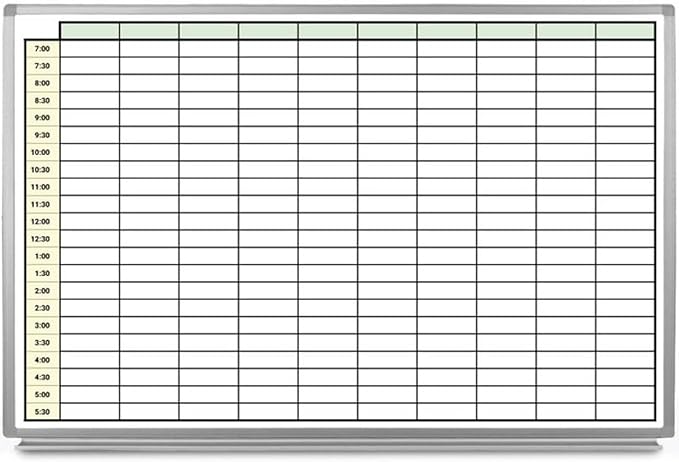 30 Minute Schedule with Color Whiteboard 36" x 24"