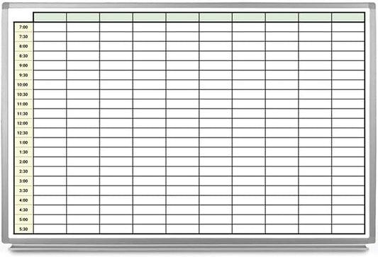 30 Minute Schedule with Color Whiteboard 36" x 24"