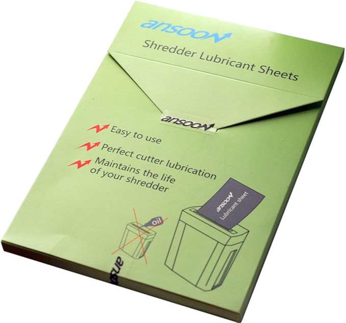 Ansoon Paper Shredder Lubricant Lubricating Sheets, Paper Shredder Oil Sharpening & Cleaning Sheet for Cross-Cut and Micro-Cut Paper Shredders (28-Pack)