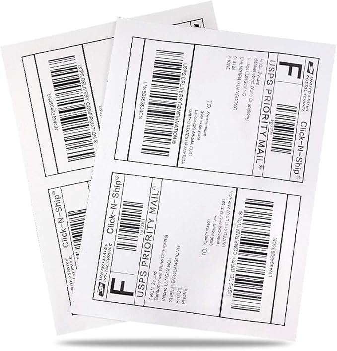 8.5" x 5.5" Half Sheet Self Adhesive Shipping Labels for Laser or Inkjet Printer (1000 Labels)