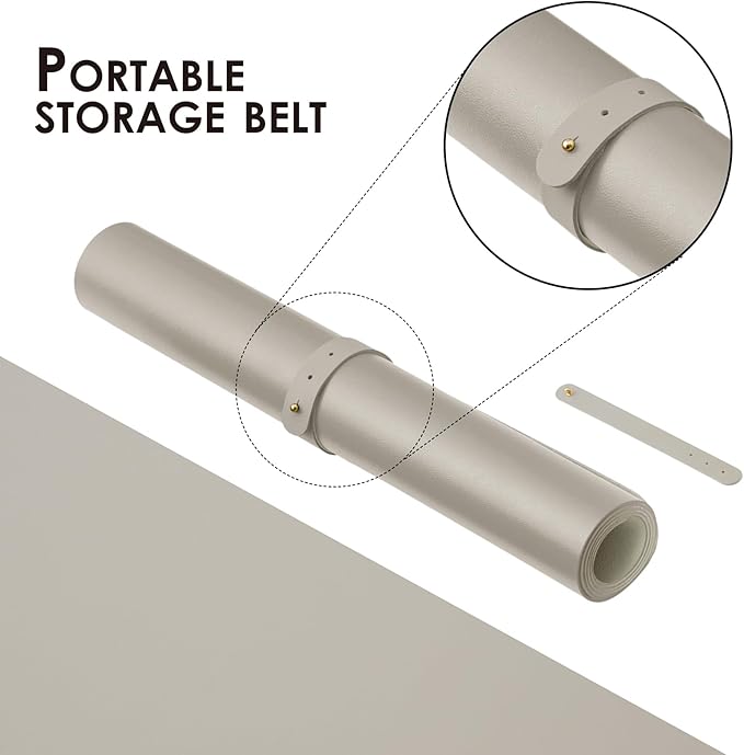 Large Desk Mat - 47.2"x 17" Non-Slip PU Desk Pad for Office and Home - Ideal for Large Mouse Pad and Desk Mats on Top of Desks(Light Gray)