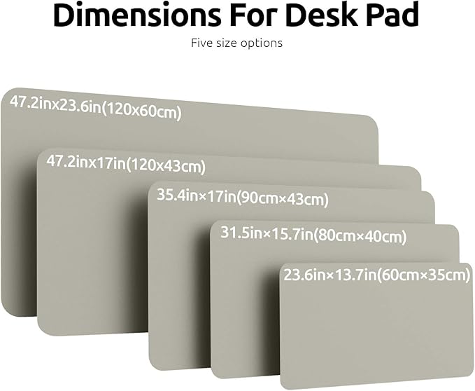 YSAGi Leather Desk Protector, Office Mat, Large Mouse Mat, Non-Slip PU Leather Blotter, Laptop Pad, Waterproof Writing Pad for Office and Home (Olive Beige, 47" x 17")