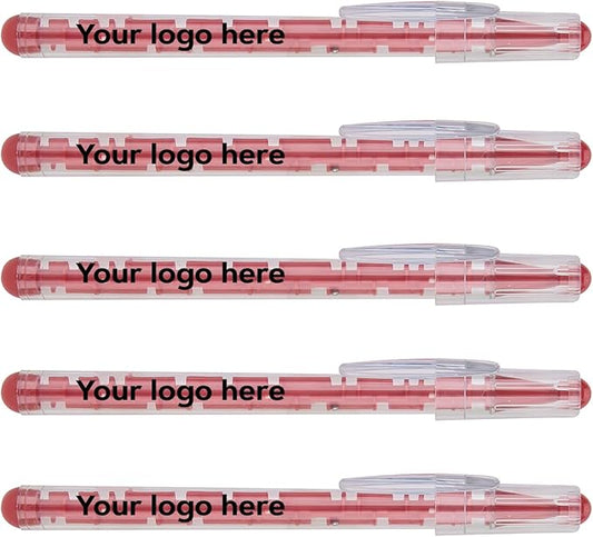 Custom Maze Ballpoint Pens – Personalized Puzzle Pens with Logo/Text – Promotional Pens for Events, Schools, Trade Shows – Fun Interactive Design (Red, 300 Count, Pack of 1)
