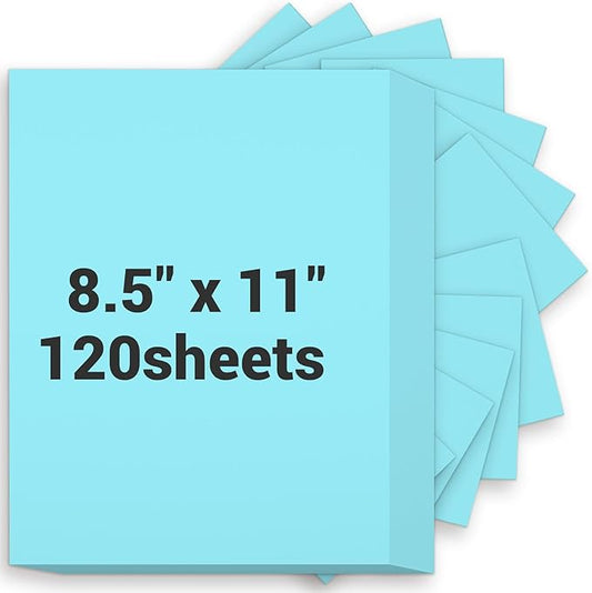 Cardstock 8.5 x 11, Thick Printer Paper 75 lb/200 gsm, 120 Sheets Card Stock Blue, Heavy Card stock, Art CardStock Paper for Invitations, Diy Cards, Business Cards, Menus, Crafts, Drawing etc