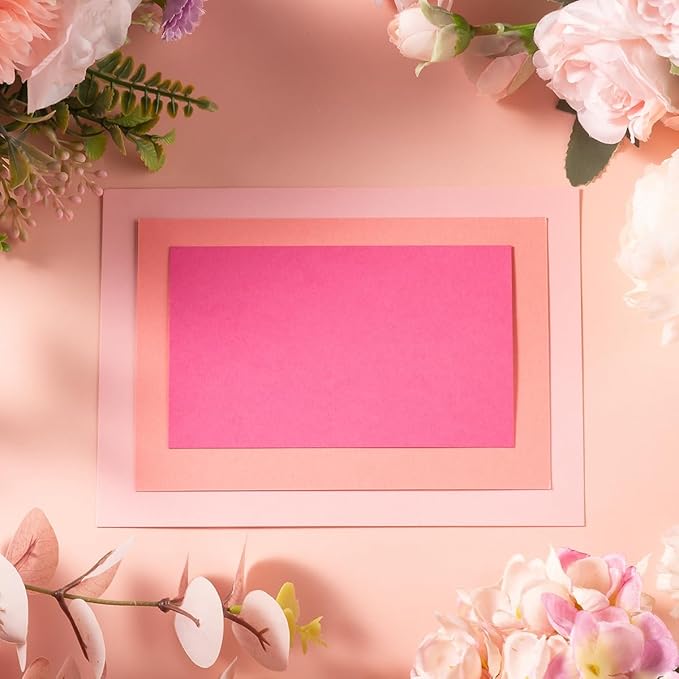 50 Sheets 3x5 Small Colored Cardstock Paper 5 Colors Blank Flash Cards, 250 GSM Heavy Card Stock for DIY Art Projects, Cards (Pink)