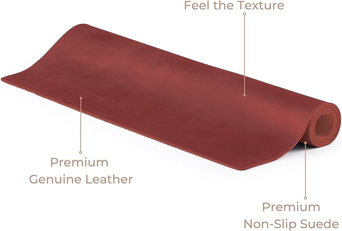 Node Leather Calfskin Leather Desk Pad – Executive Office Desk Mat with Non-Slip Bottom – Smooth Surface for Mouse & Keyboard – Wide Desk Protector 15 3/4" x 38"