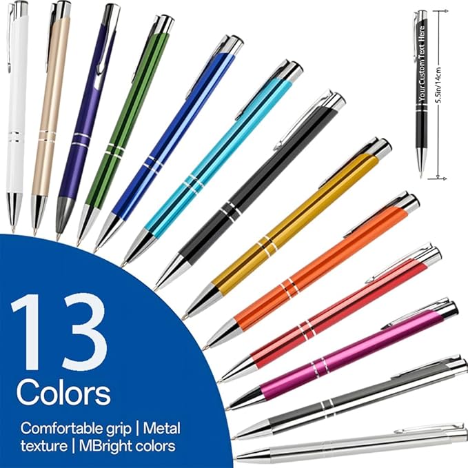 Yucold Customized ballpoint pens in bulk, personalized ballpoint pens with free engraving, for use in companies, enterprises, graduation anniversaries (Royal blue,260)