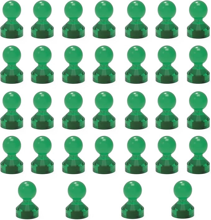 MHDMAG Magnetic Push Pins Powerful Push Pin Magnets for Fridge Whiteboards Calendars Maps in School & Office Pack of 32,Green