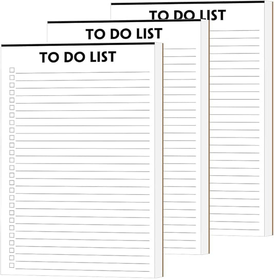 (Pack of 3) Nokingo To Do List Notepad - 50 Sheets/Pack, Total 150 Sheets, To Do List Notebook with Check List Organizing, Tear Off, Script, College Ruled Daily To Do Pad for Daily Task, 5.5"x8.2"