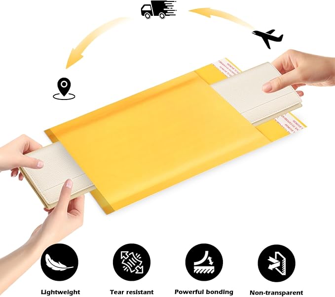 Ctarsthome 52Pack Yellow 4x8inch Kraft Bubble Mailers Small Business Mailing Packages Self-Sealing Paper Envelopes, Mailer Shipping package Strong Adhesion Padded Envelopes for Jewelry Makeup Supplies