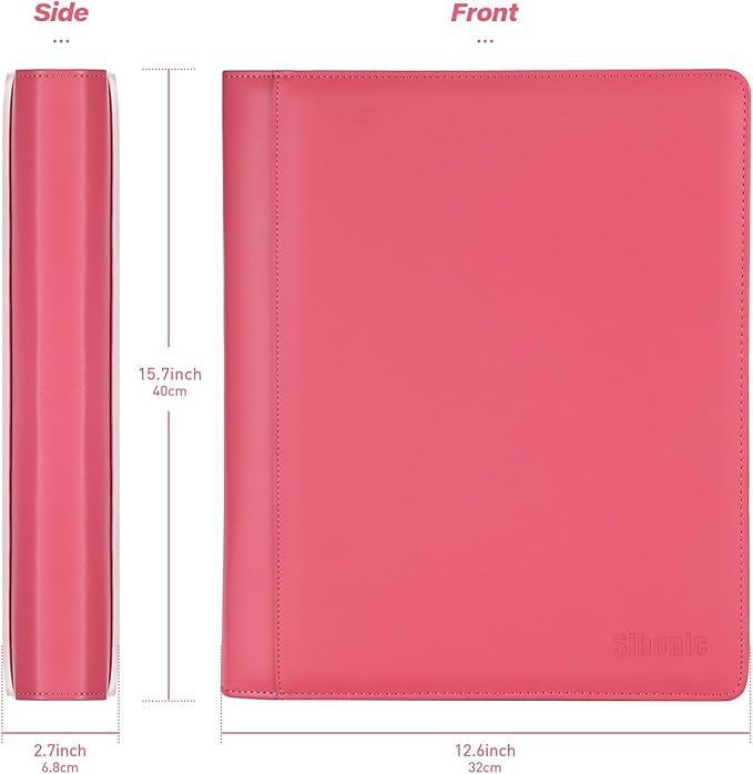 Sibonic 9 Pocket TopLoader Binder, Holds 360 3”x4” Toploader Hard Cases, Sleeves Card Collection Binder, 20 Double Sided Pages, Compatible with Trading & Sports Holder - Pink
