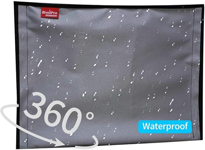 BroilPro Accessories Outdoor 60"-65" TV Set Cover,Scratch Resistant Liner Protect LED Screen Best-Compatible with Standard Mounts and Stands (Gray)
